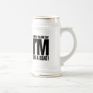 Ich bin auf einem Boot Bierglas
