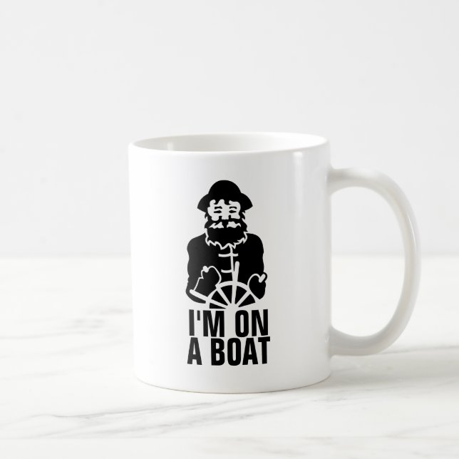 Ich bin auf einem Boot Kaffeetasse (Rechts)