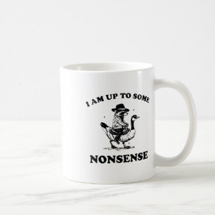 Ich bin auf etwas Unsinn lustige Gänse Raccoon Sar Kaffeetasse