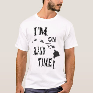 Ich bin auf Insel Zeit-Schwarzem T-Shirt