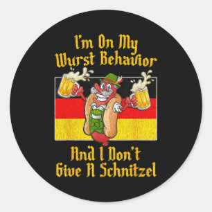 Ich bin auf meinem Wurst-Verhalten und es ist mir Runder Aufkleber