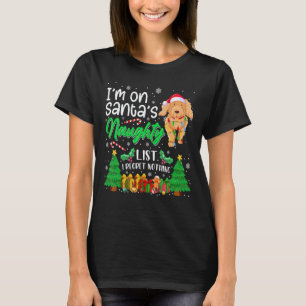 Ich bin auf Santas unartigem süßen Pudel Hund  Wei T-Shirt