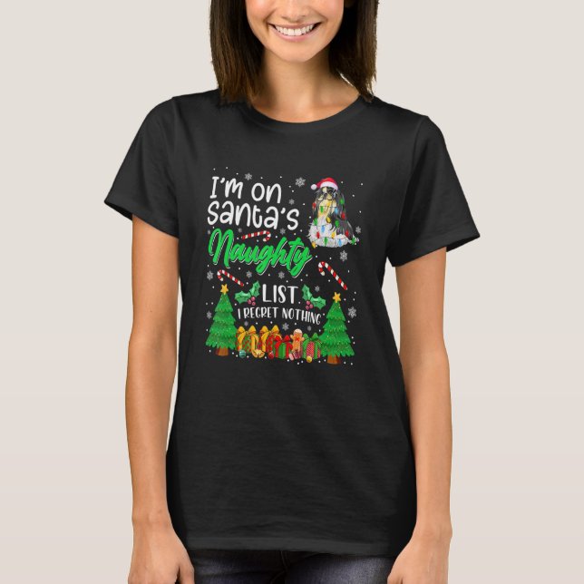 Ich bin auf Santa's unheimlich Niedlichen Shih Tzu T-Shirt (Vorderseite)