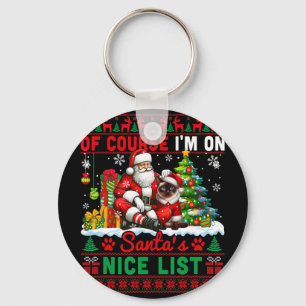 Ich bin auf Weihnachten Nizza Liste Sweater Santa  Schlüsselanhänger