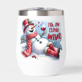 Ich bin auf Wolkenwein lustig Snowman Drinking Wei