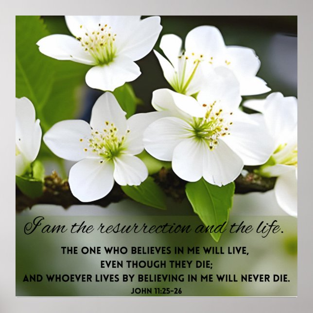 Ich bin Auferstehung Motivierend Bibelverse Poster (Vorne)