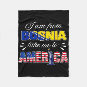 Ich bin aus Bosnien bring mich nach Amerika  Fleecedecke