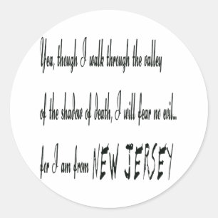 Ich bin aus New Jersey-Sticker Runder Aufkleber