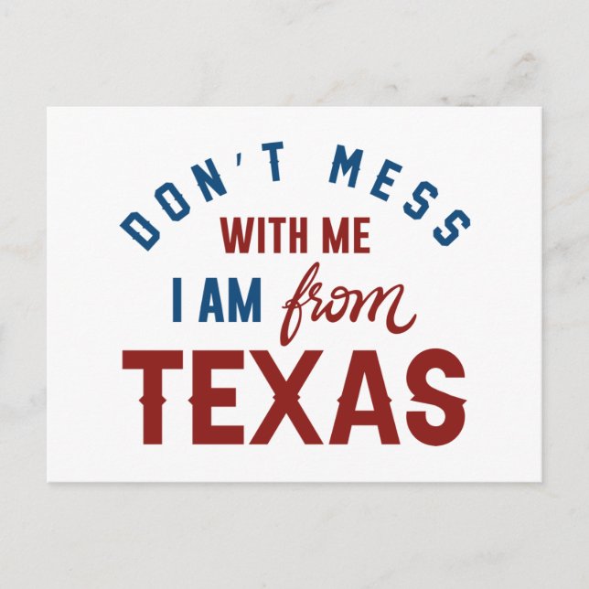 Ich bin aus Texas. Postkarte (Vorderseite)