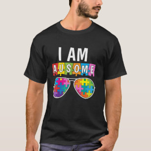Ich bin Ausome Autist Autismus-Bewusstsein Puzzle T-Shirt