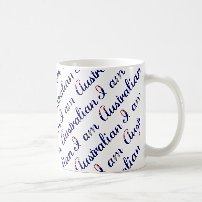 Ich bin australisches Country Pride Typografy Patt Kaffeetasse (Rechts)