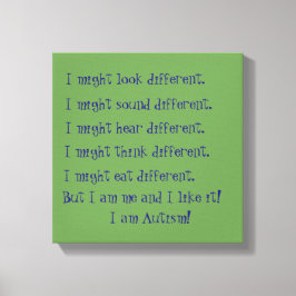 Ich bin Autismus. Inspirationische Unterschiede. Leinwanddruck