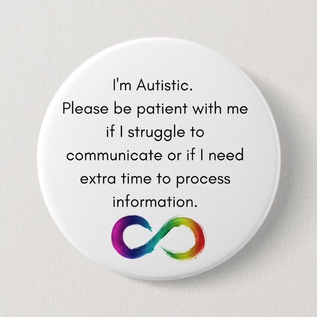 Ich bin Autistic- Communication Button (Vorderseite)