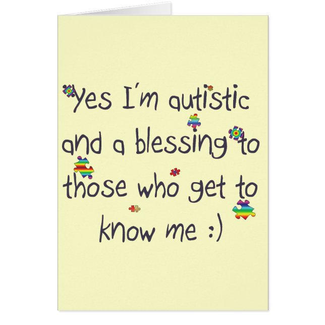 Ich bin autistisch und auch segnen! (Vorne)