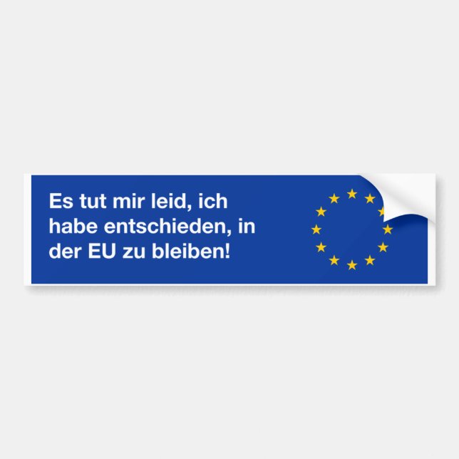 "Ich bin Autoaufkleber trauriger EU" auf Deutsch (Vorne)