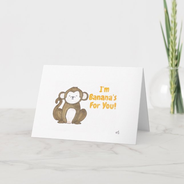 Ich bin Bananen für dich - Bananenkarte Dankeskarte (Vorderseite)