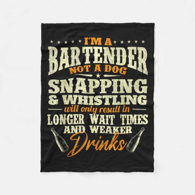 Ich bin Barkeeper, nicht Hund - Tapster Barkeeper  Fleecedecke (Vorderseite)