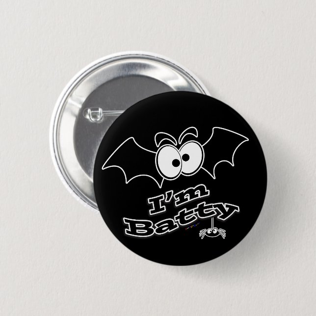 Ich bin Batty Crazy Eyes Button (Vorne & Hinten)