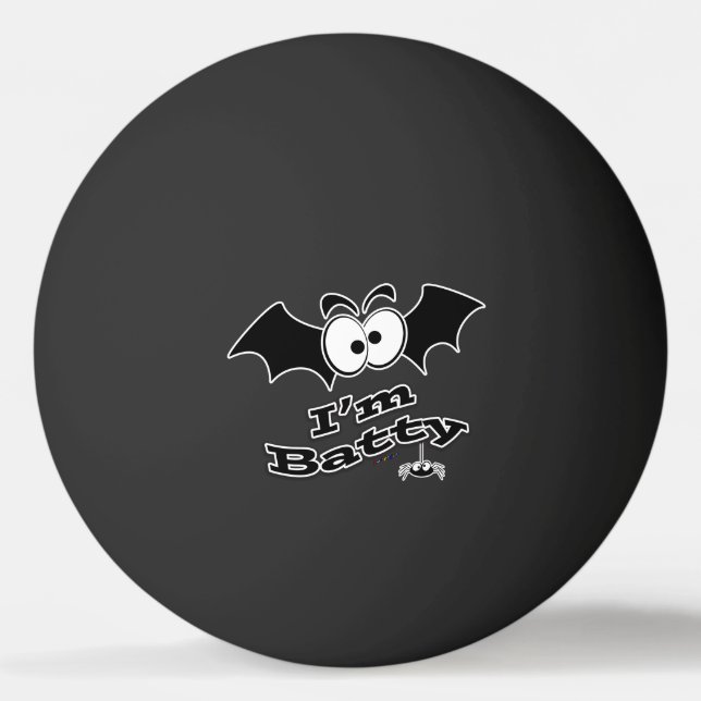 Ich bin Batty Crazy Eyes Tischtennisball (Vorderseite)