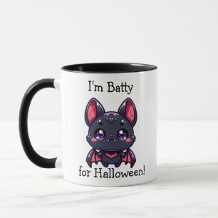Ich bin Batty für Halloween Pumpkin Personalisiert Tasse