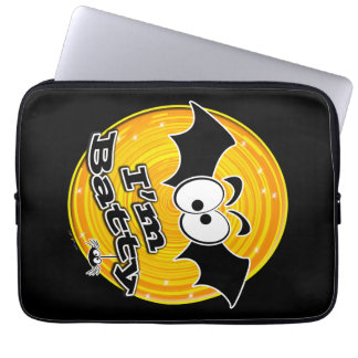 Ich bin Batty Orange und Yellow Swirl Laptopschutzhülle