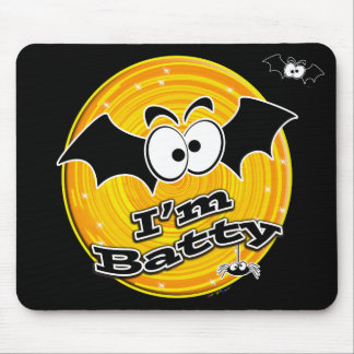 Ich bin Batty Orange und Yellow Swirl Mousepad