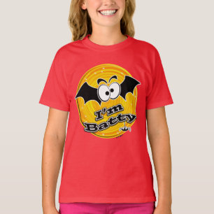 Ich bin Batty Orange und Yellow Swirl T-Shirt