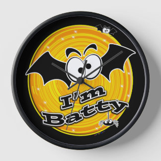 Ich bin Batty Orange und Yellow Swirl Uhr