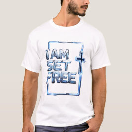 Ich bin befreit – Metallic Kreuz T-Shirt