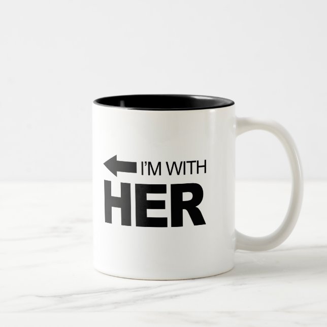 Ich bin bei ihr (links) zweifarbige tasse (Rechts)