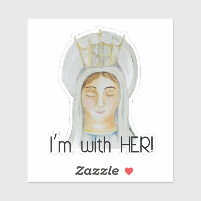 Ich bin bei ihr - Mary, Queen of Heaven Sticker (Blatt)