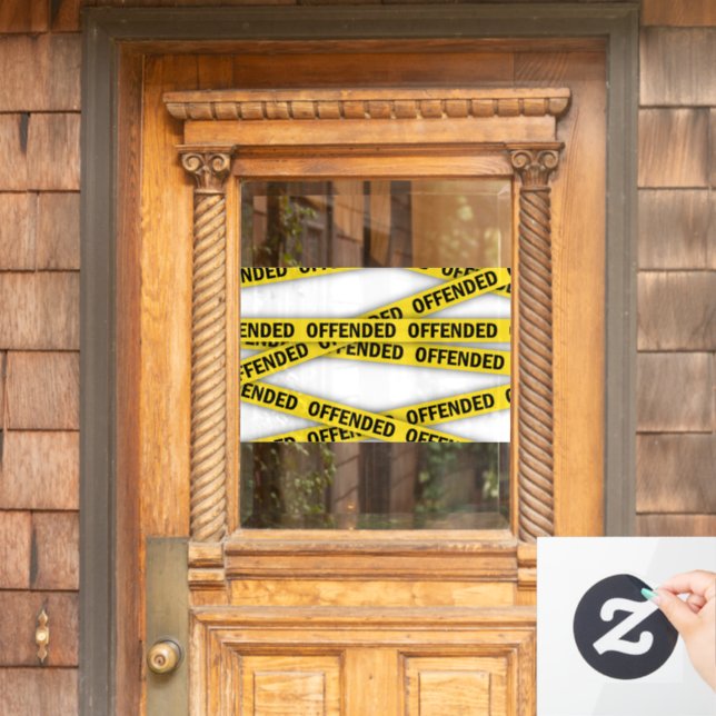 Ich bin beleidigt Polizei-Band nicht überqueren Fensteraufkleber (Haustür)
