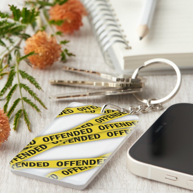 Ich bin beleidigt Polizei-Band nicht überqueren Schlüsselanhänger (Vorderseite rechts)