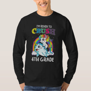 Ich bin bereit, 4. Klasse Narwhal Unicorn Zurück T T-Shirt