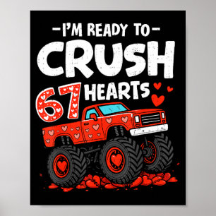 Ich bin bereit, 67 Herzen Truck Valentinstag B zu Poster