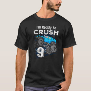 Ich bin bereit 9 Monster Truck 9. Geburtstag Gi zu T-Shirt