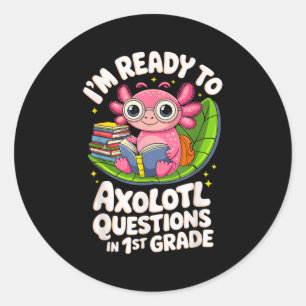 Ich bin bereit, Axolotl-Fragen zu beantworten, die Runder Aufkleber