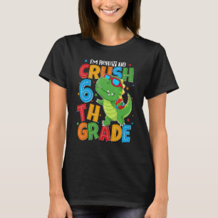 Ich bin bereit bis zur 6. Klasse Jungs Kinder Dino T-Shirt