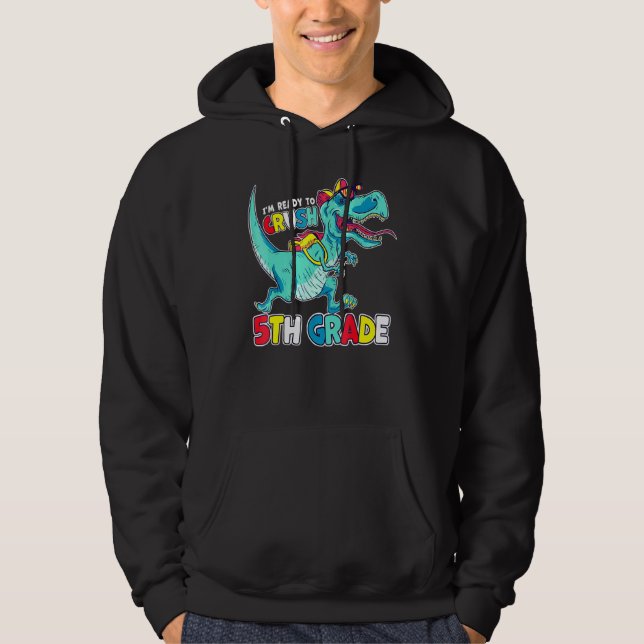 Ich bin bereit, Comic der 5. Klasse T-Rex Dino zu  Hoodie (Vorderseite)