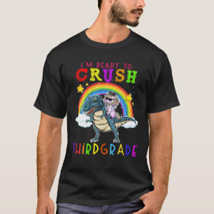 Ich bin bereit, das 3. Klasse-S-Einhornreiten-Dino T-Shirt