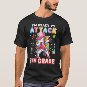 Ich bin bereit, das 6. Grade Dabbing Unicorn Kind T-Shirt