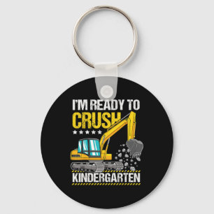 Ich bin bereit, das Baufahrzeug des Kindergartens Schlüsselanhänger