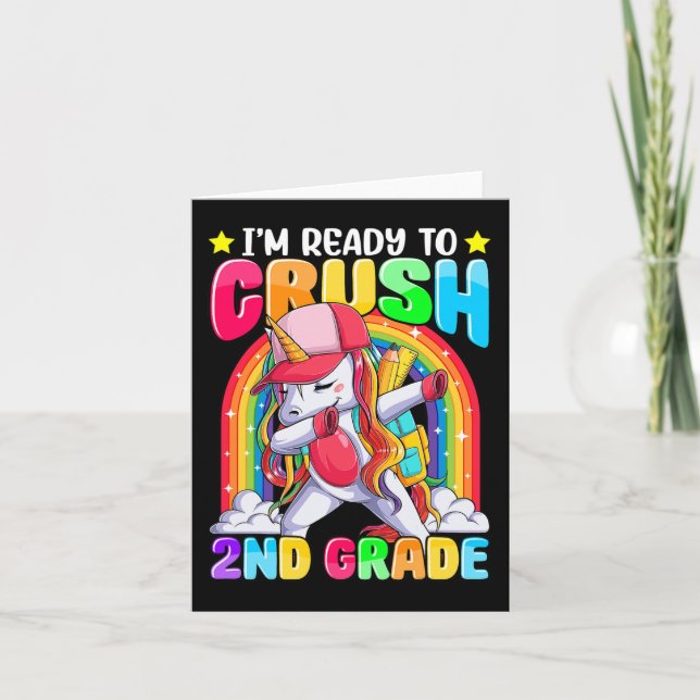 Ich bin bereit, das zweitklassige Dabbing-Einhorn  Karte (Vorderseite)