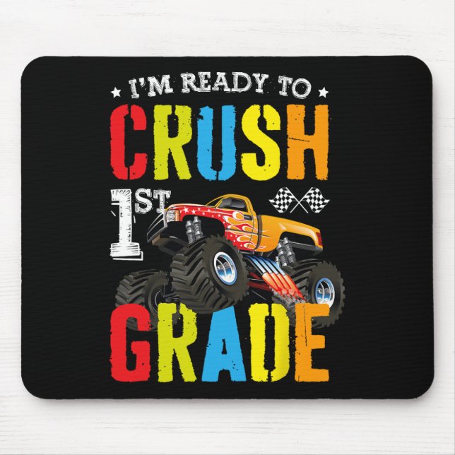 Ich bin bereit, den 1st Grade Boy Monster zurückzu Mousepad (Vorne)