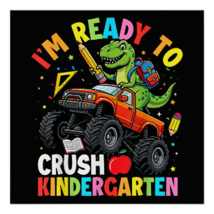 Ich bin bereit, den ersten Tag im Kindergarten zu Poster