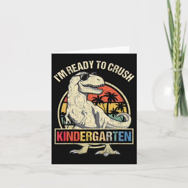 Ich bin bereit, den Kindergarten Dinosaurier Boys  Karte (Vorderseite)