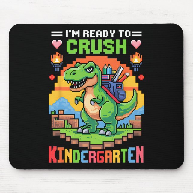 Ich bin bereit, den Kindergarten-Dinosaurier-Gamer Mousepad (Vorne)