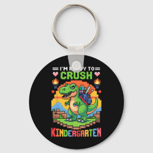 Ich bin bereit, den Kindergarten-Dinosaurier-Gamer Schlüsselanhänger