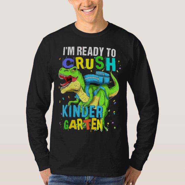 Ich bin bereit, den Kindergarten Dinosaurier wiede T-Shirt (Vorderseite)