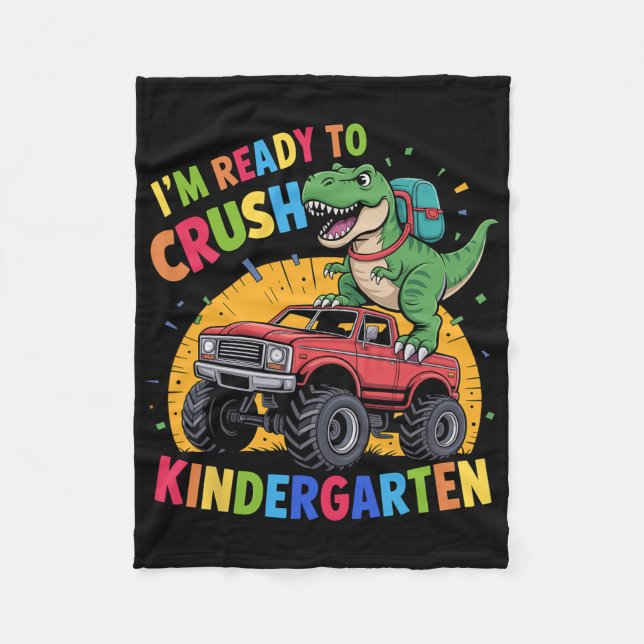 Ich bin bereit, den Kindergarten-Dinosaurier zu ze Fleecedecke (Vorderseite)